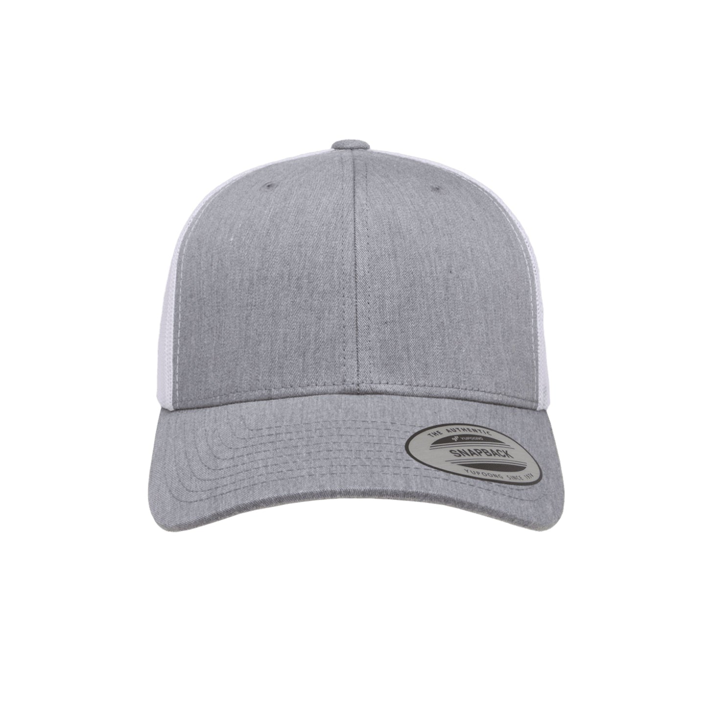(OCTOBER) 6606T-HG/WHT Retro Trucker Heather Grey & White Cap Adjustable Fit