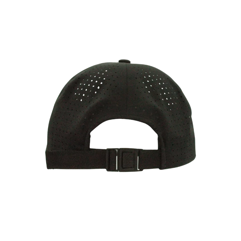 (JAN27) DELTA-PERF-ADJ-BLK Delta Perforated Black Cap Velcro Adjustable