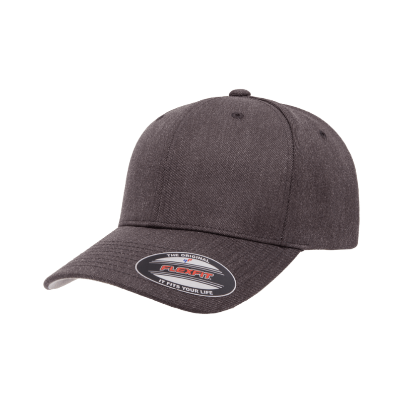(OCTOBER) 6477-DH Wool Blend Baseball Dark Heather Grey Cap Fitted