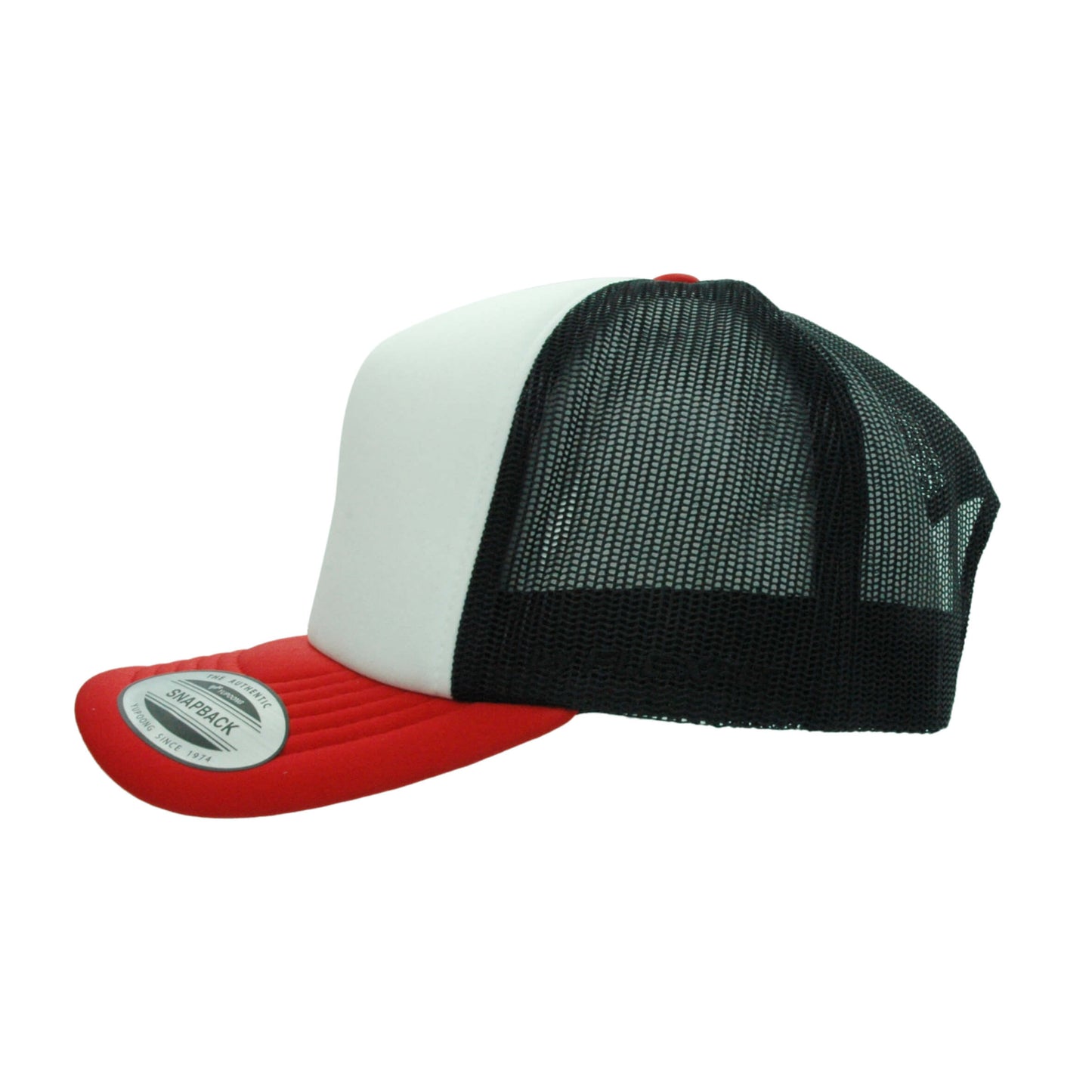 (APRIL) 6700-BLK/WH/RD VZ Trucker Black, White & Red Cap Adjustable Fit