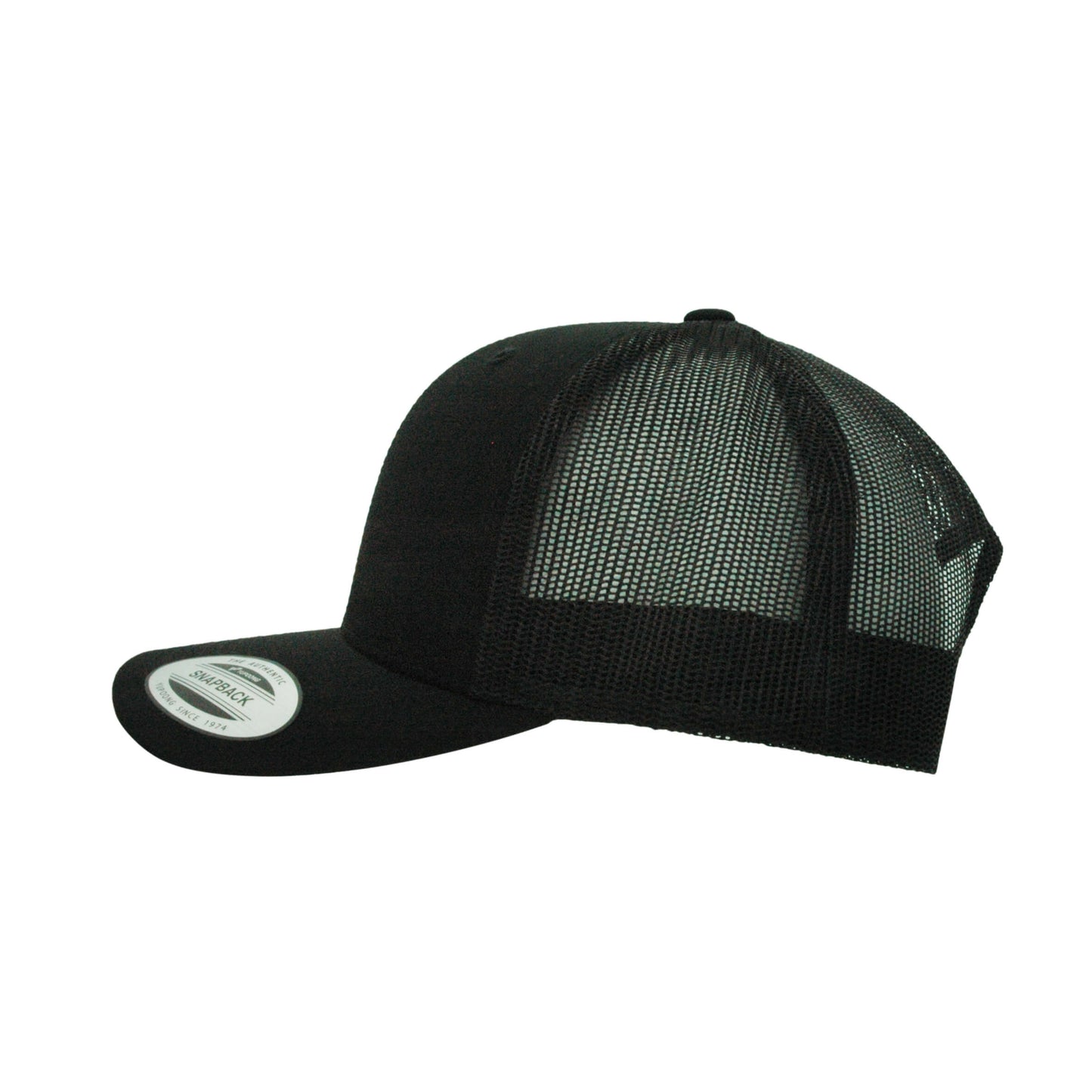 (OCTOBER) 6606-BLK Retro Trucker Black Cap Adjustable Fit