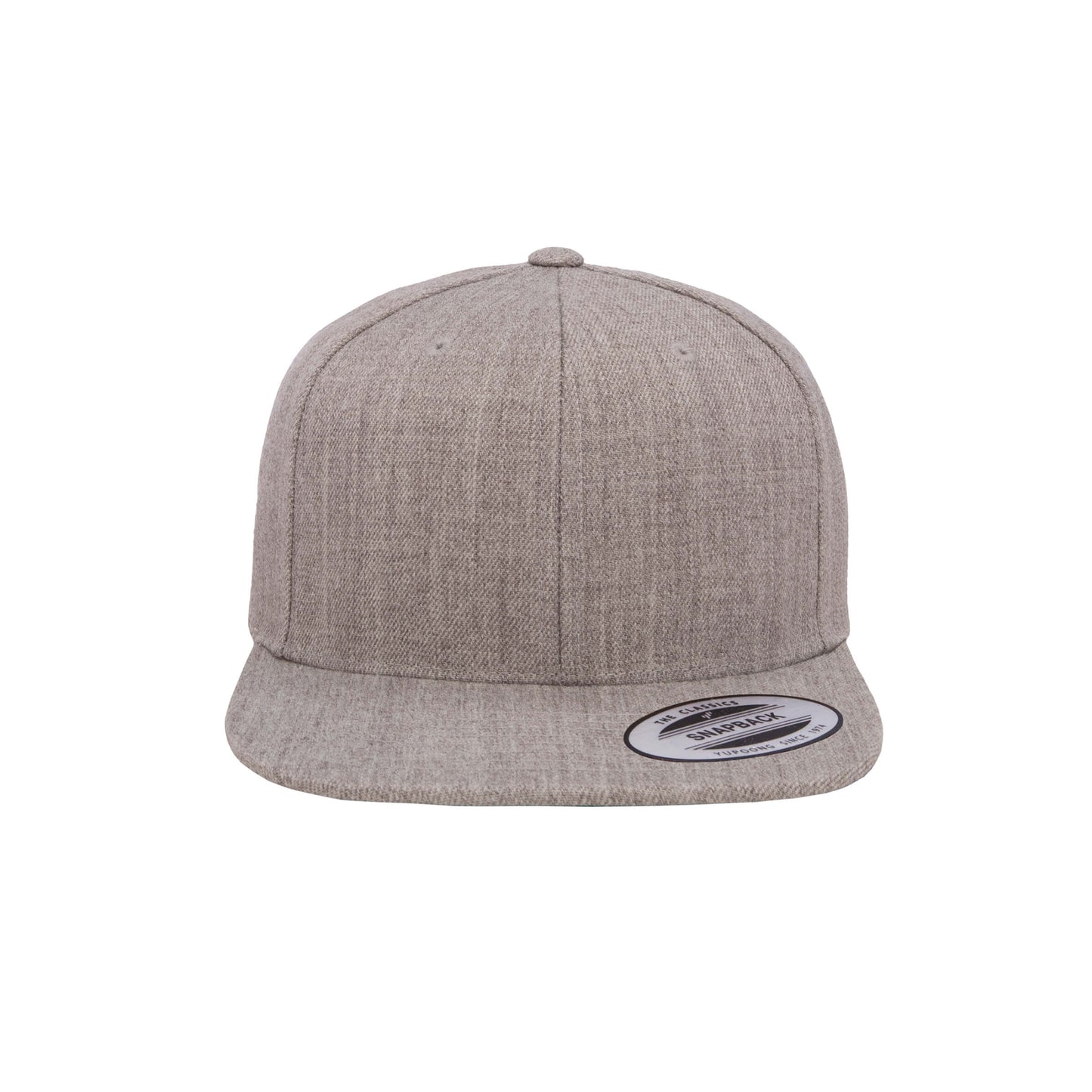 (JUNE) 6089M-HG Heather Grey Flat Peak Cap Adjustable Fit