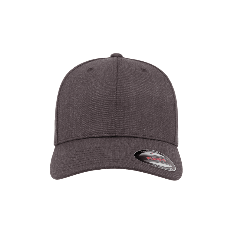(OCTOBER) 6477-DH Wool Blend Baseball Dark Heather Grey Cap Fitted
