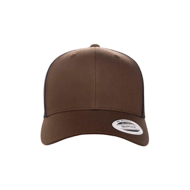 (OCTOBER) 6606T-CYTB/BLK Retro Trucker Coyote Brown & Black Cap Adjustable Fit