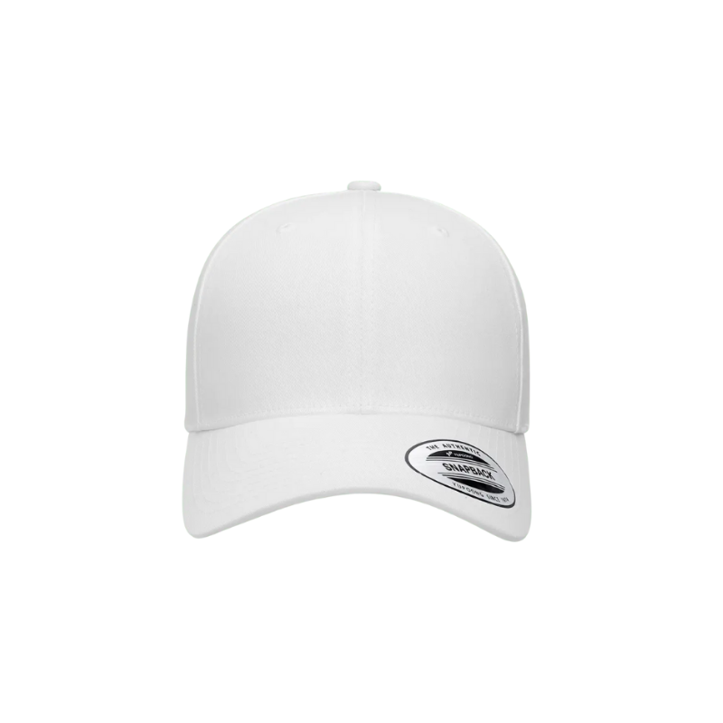 (AUG26) 6389X-WHT Retro Cotton Blend White Snapback Adjustable Fit