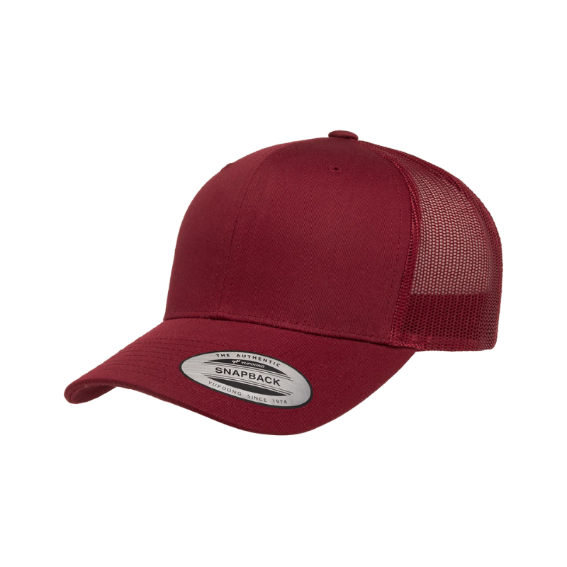 (AUGUST) 6606-CRNB - Retro Trucker Cranberry Cap Adjustable Fit
