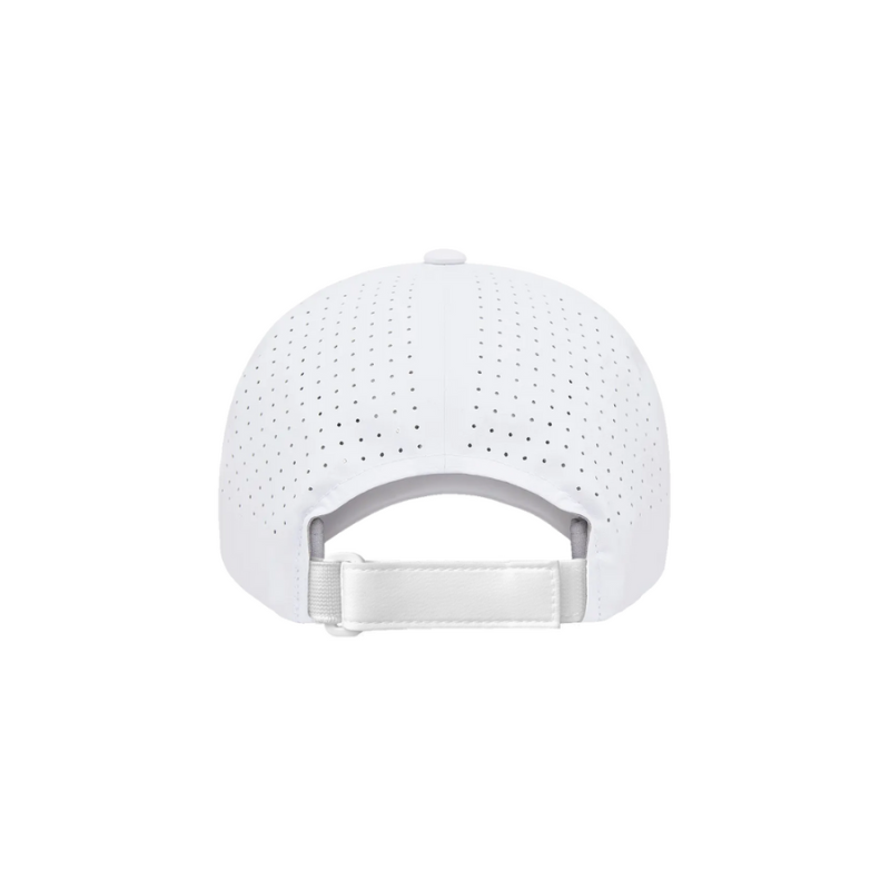 (JUNE) DELTA-PERF-ADJ-WHT Delta White Perforated Cap with Adjustable Fit
