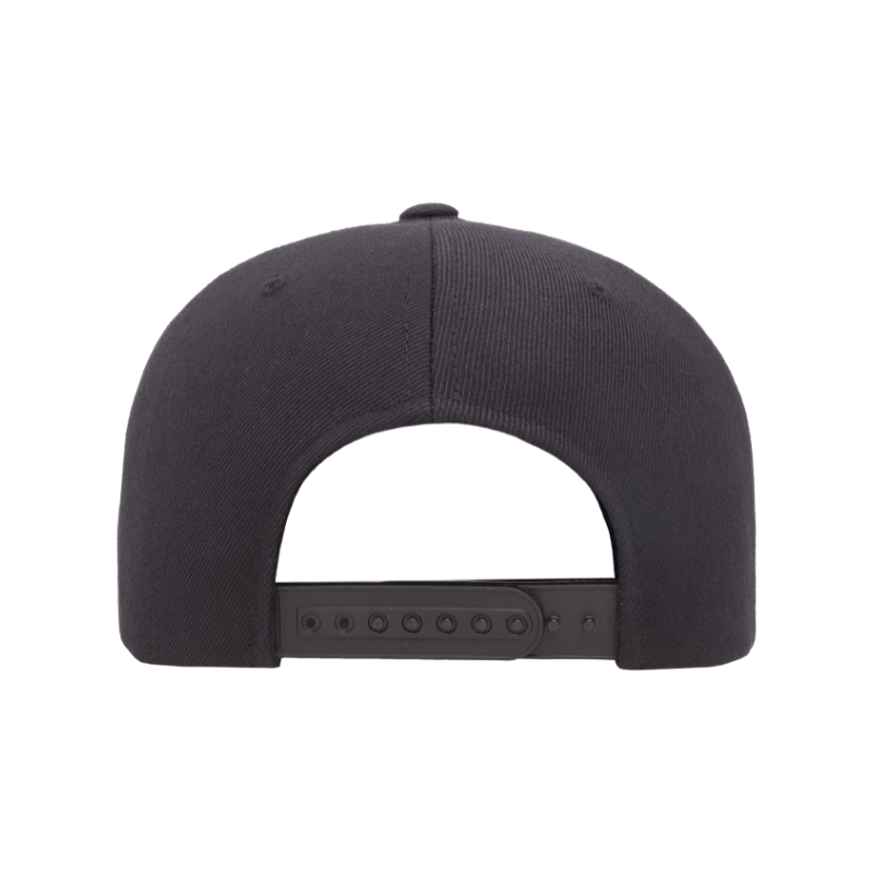 (JUNE) 6089M-BLK Black Flat Peak Cap Adjustable Fit