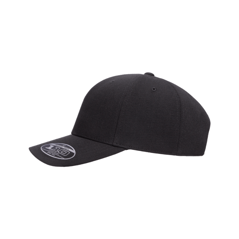 110C-BLK 110 Fit Black Cap Cool and Dry Adjustable Fit