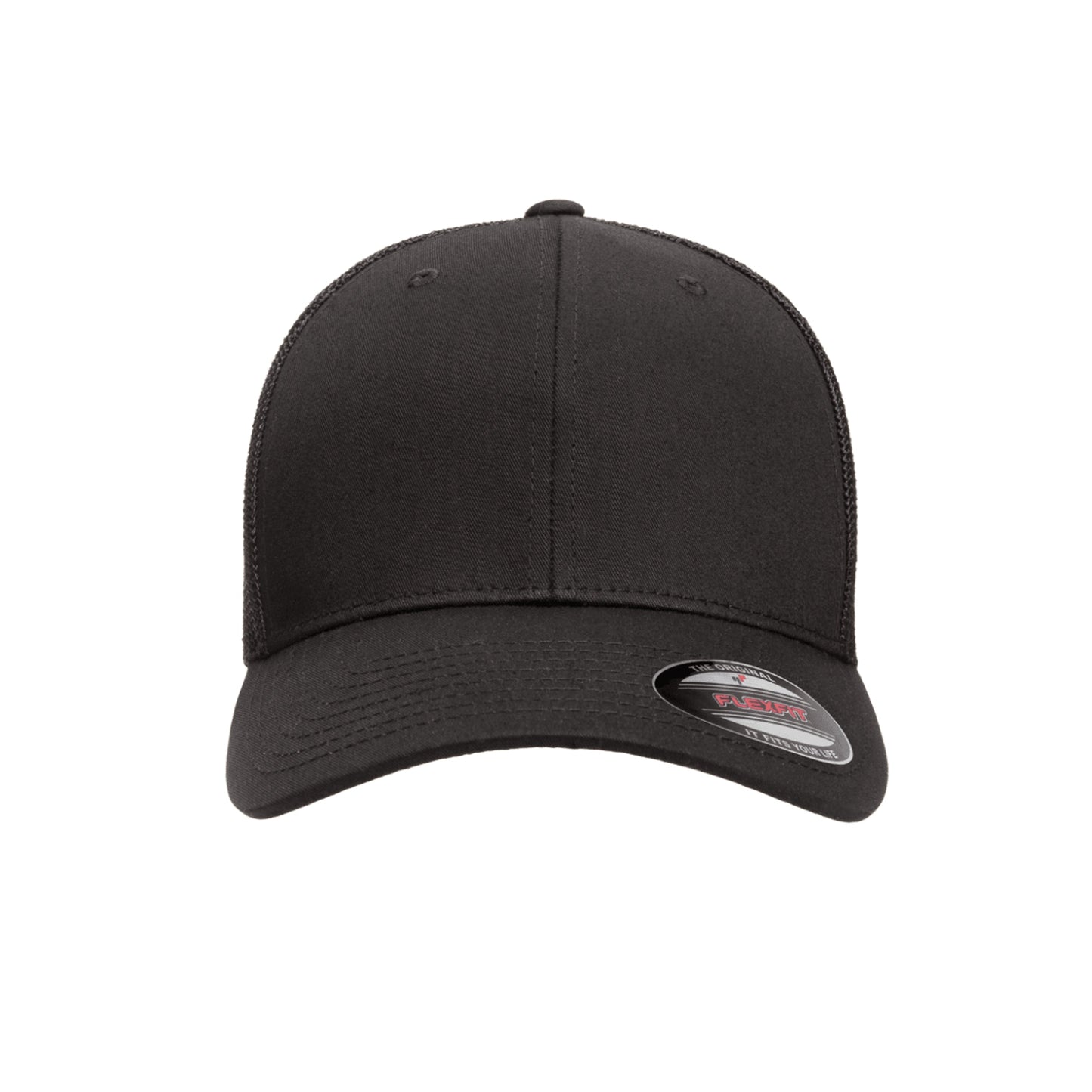(DECEMBER) 6511-BLK Fitted trucker Black Cap Fitted