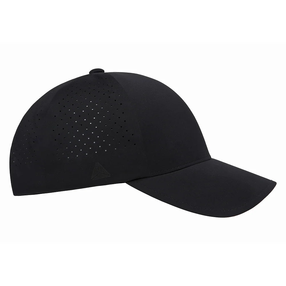 (JAN27) DELTA-PERF-ADJ-BLK Delta Perforated Black Cap Velcro Adjustable