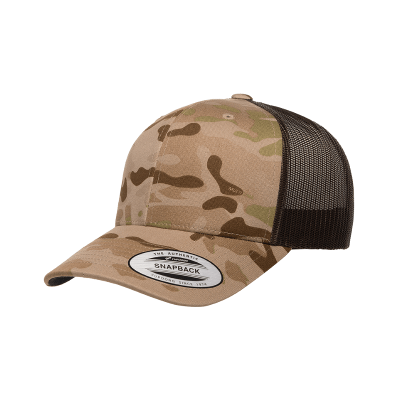 (APRIL) 6606MC-ADBR Retro Trucker Multicam Arid Brown Cap Adjustable Fit