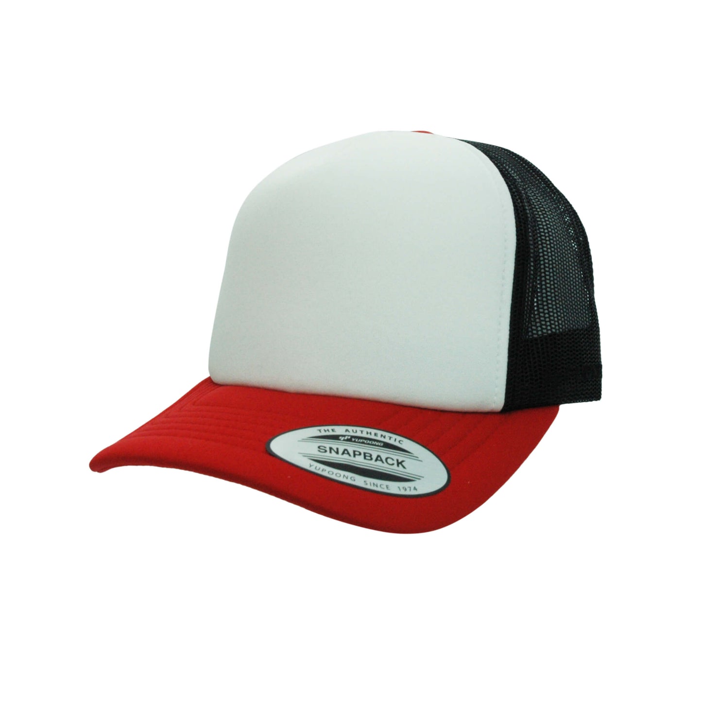 (APRIL) 6700-BLK/WH/RD VZ Trucker Black, White & Red Cap Adjustable Fit