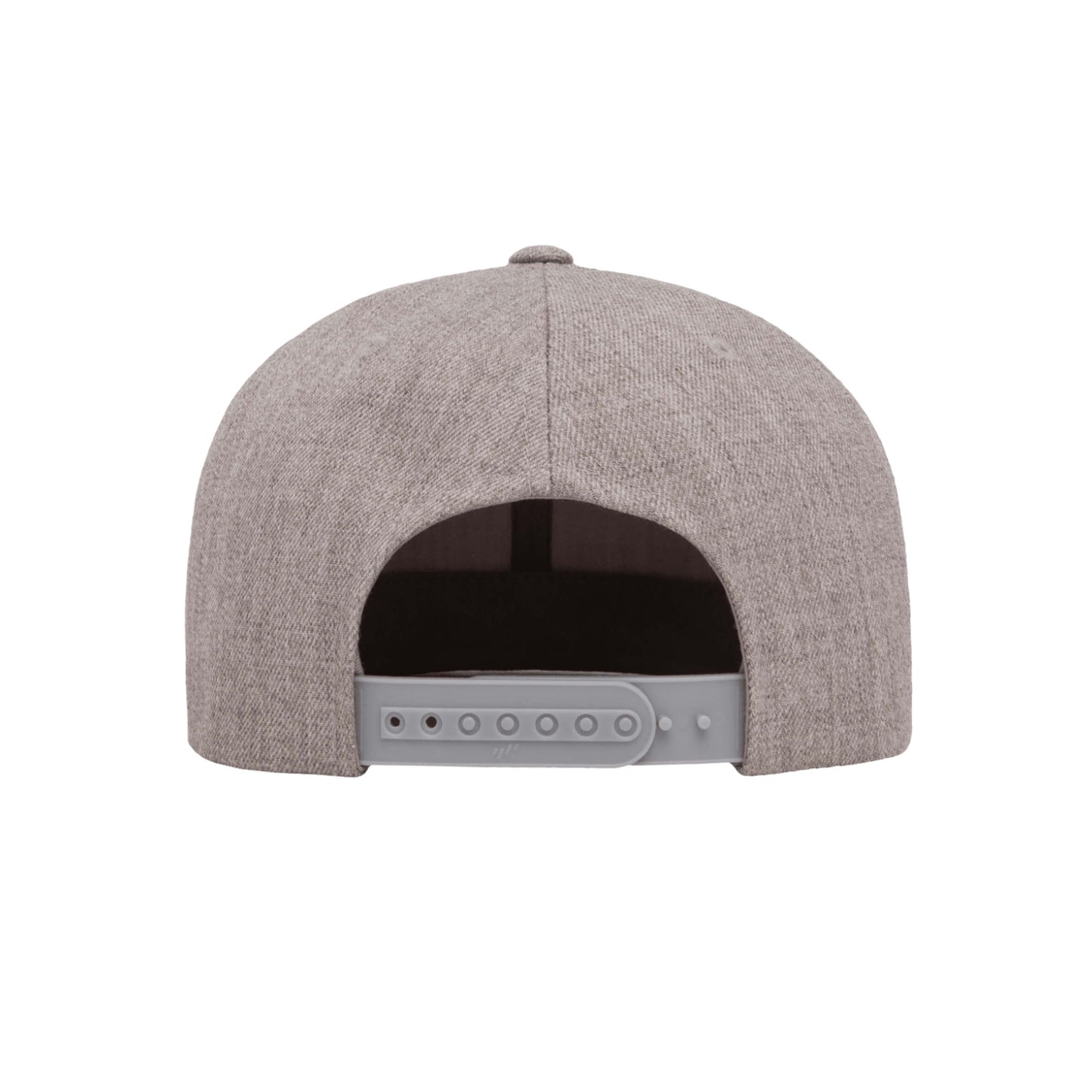 (APRIL) 6089M-HG Classic Snapback Heather Grey Flat Peak Cap Adjustable Fit