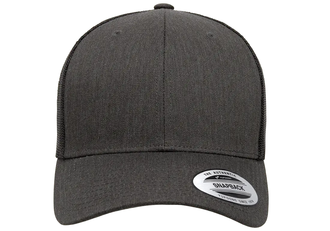 (APRIL) 6606T-DHG/BLK Retro Trucker Dark Heather Grey & Black Cap Adjustable Fit