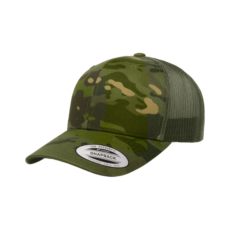 (APRIL) 6606MC-TROPIC Retro Trucker Tropic Green Multicam Cap Adjustable Fit