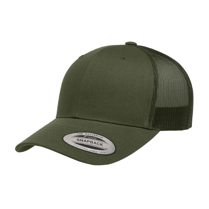 (AUG26) 6606-OLV Retro Trucker Olive Cap Snapback