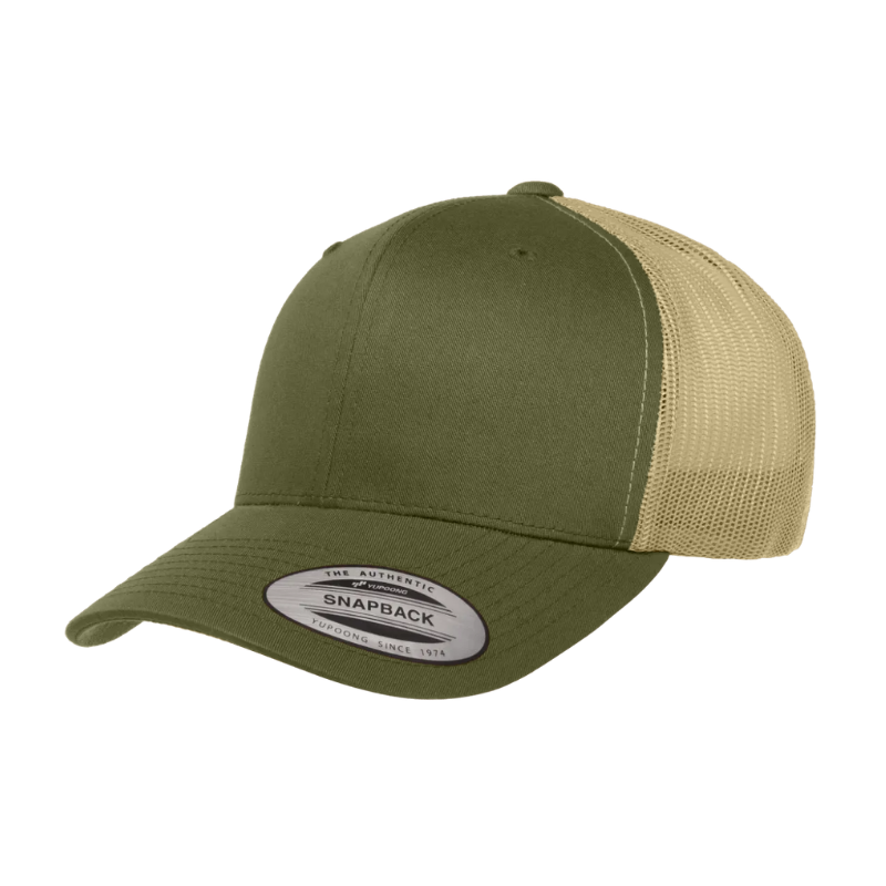 (SEP26) 6606T-MOS/KH Retro Trucker Moss & Khaki Cap Snapback