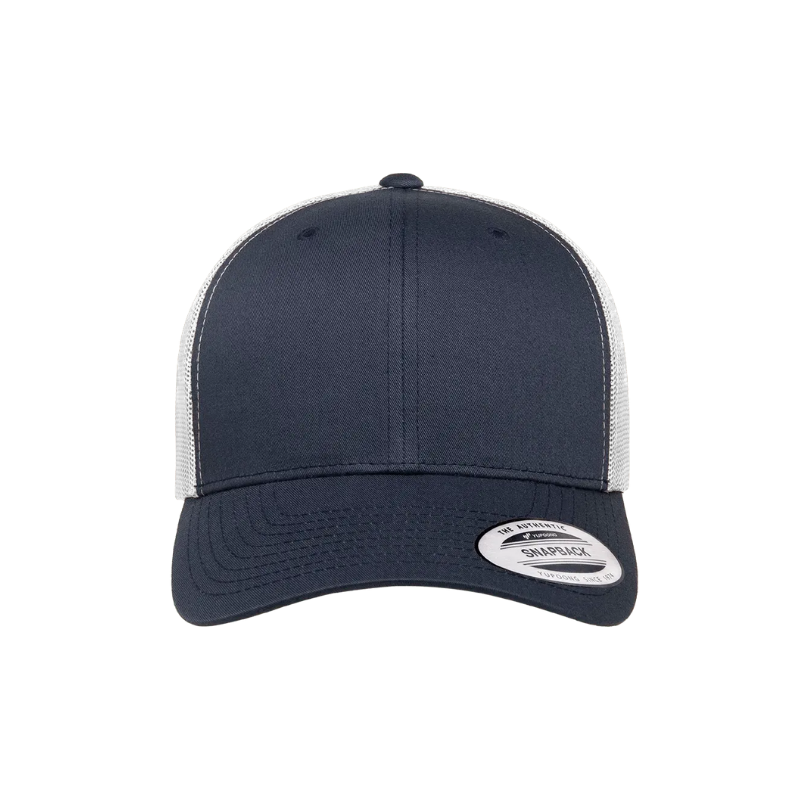 (MAR27) 6606T-NVY/WHT Retro Trucker Navy & White Cap Adjustable Fit