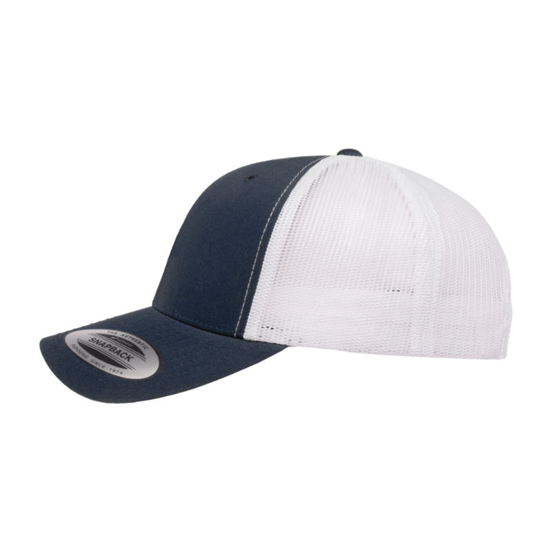 (MAR27) 6606T-NVY/WHT Retro Trucker Navy & White Cap Adjustable Fit