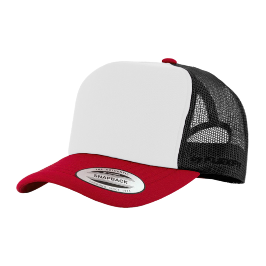 (JAN27) 6700-BLK/WH/RD VZ Trucker Black, White & Red Cap Snapback