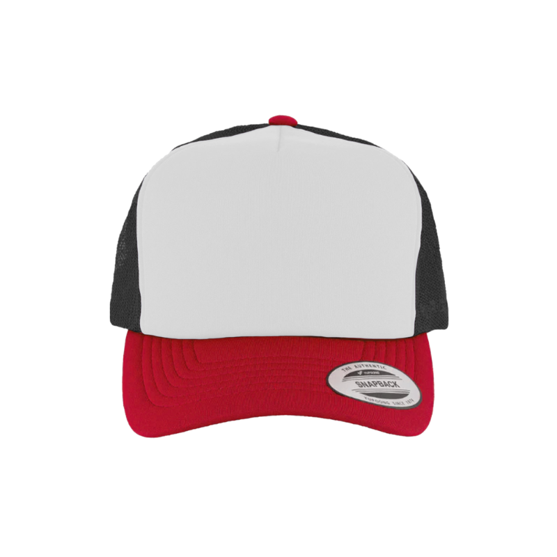 (JAN27) 6700-BLK/WH/RD VZ Trucker Black, White & Red Cap Snapback