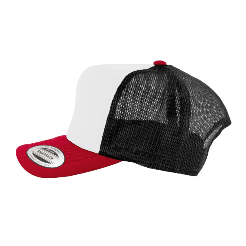 (JAN27) 6700-BLK/WH/RD VZ Trucker Black, White & Red Cap Snapback