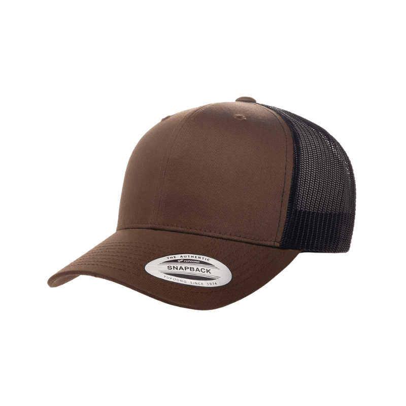(OCTOBER) 6606T-CYTB/BLK Retro Trucker Coyote Brown & Black Cap Adjustable Fit