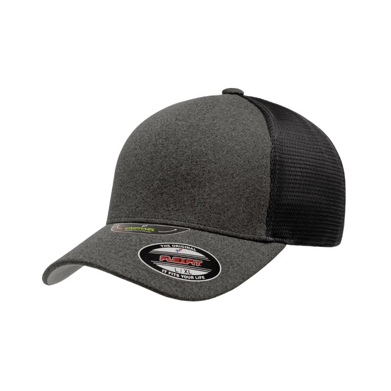 (DECEMBER) 5511UP-DG  Unipanel  Mesh Melange Dark Grey Cap Fitted