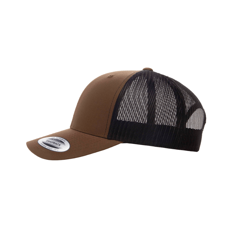 (OCTOBER) 6606T-CYTB/BLK Retro Trucker Coyote Brown & Black Cap Adjustable Fit