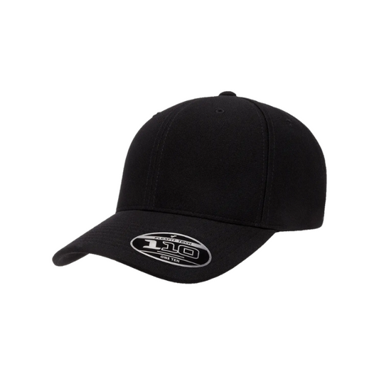 (APRIL) 110P-BLK 110 Fit Black Cap Cool & Dry Mini Pique Adjustable Fit