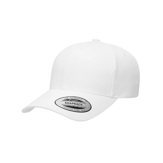 (AUG26) 6389X-WHT Retro Cotton Blend White Snapback Adjustable Fit