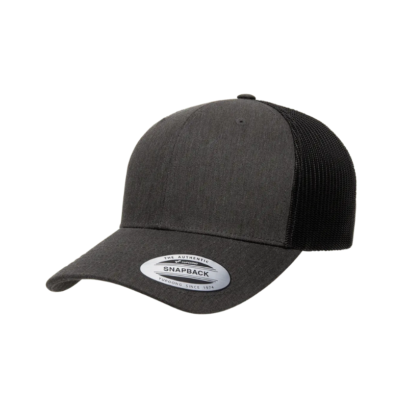 (APRIL) 6606T-DHG/BLK Retro Trucker Dark Heather Grey & Black Cap Adjustable Fit
