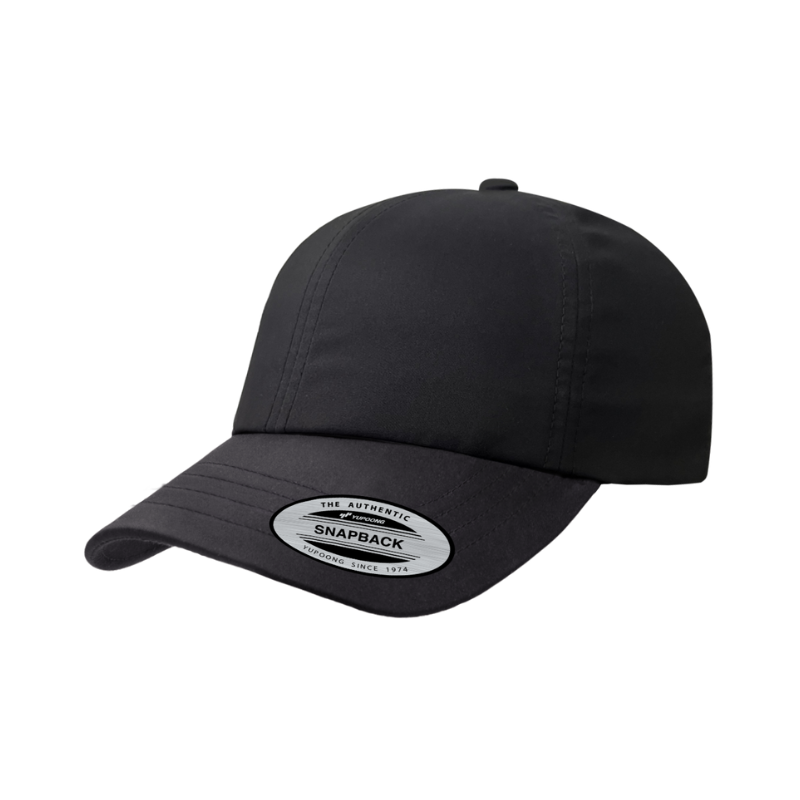 (APRIL) 6455WR-PT-BLK - Water Resistant Ponytail Cap Black Adjustable Fit