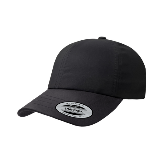 (APRIL) 6455WR-PT-BLK - Water Resistant Ponytail Cap Black Adjustable Fit