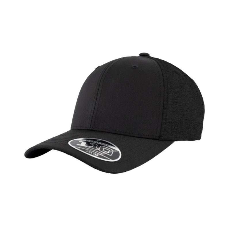 (FEBRUARY) 110HB-BLK - 110 5Panel Fit Black  Cap Hybrid Adjustable Fit