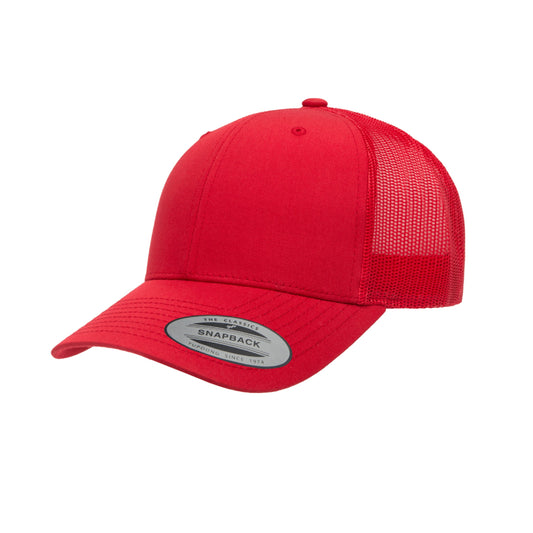 (JANUARY) 6606-RD Retro Trucker Red Cap Adjustable Fit