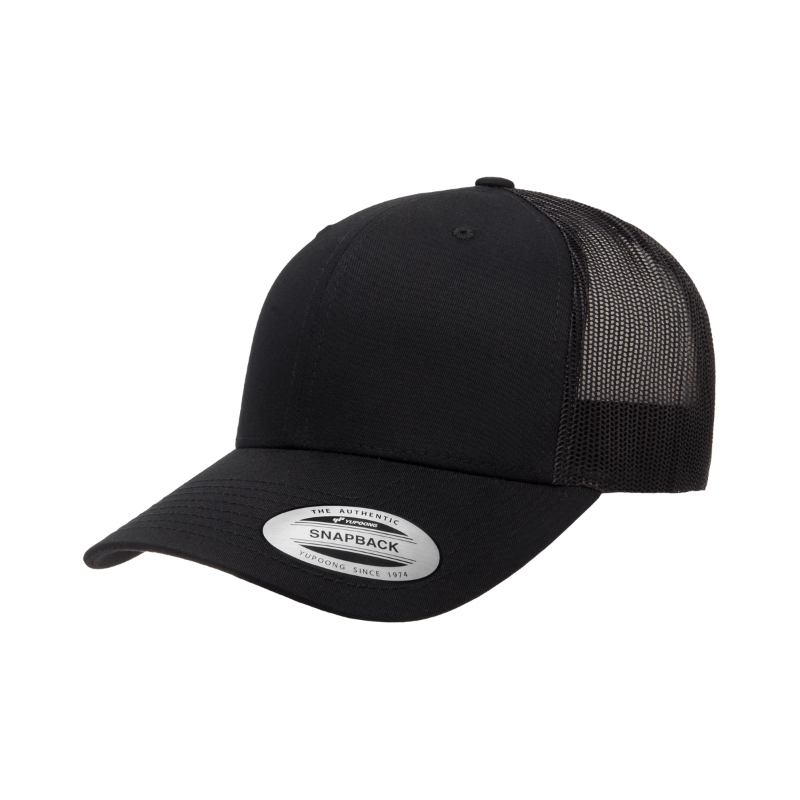 (OCTOBER) 6606-BLK Retro Trucker Black Cap Adjustable Fit
