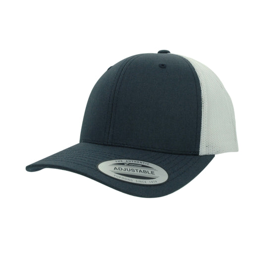 (JANUARY) 6606T-NVY/WHT Retro Trucker Navy & White Cap Adjustable Fit
